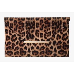 JNB Brand Leopard Print Clutch Evening Bag‎ With Gold Chain Strap NWT $49 MSRP